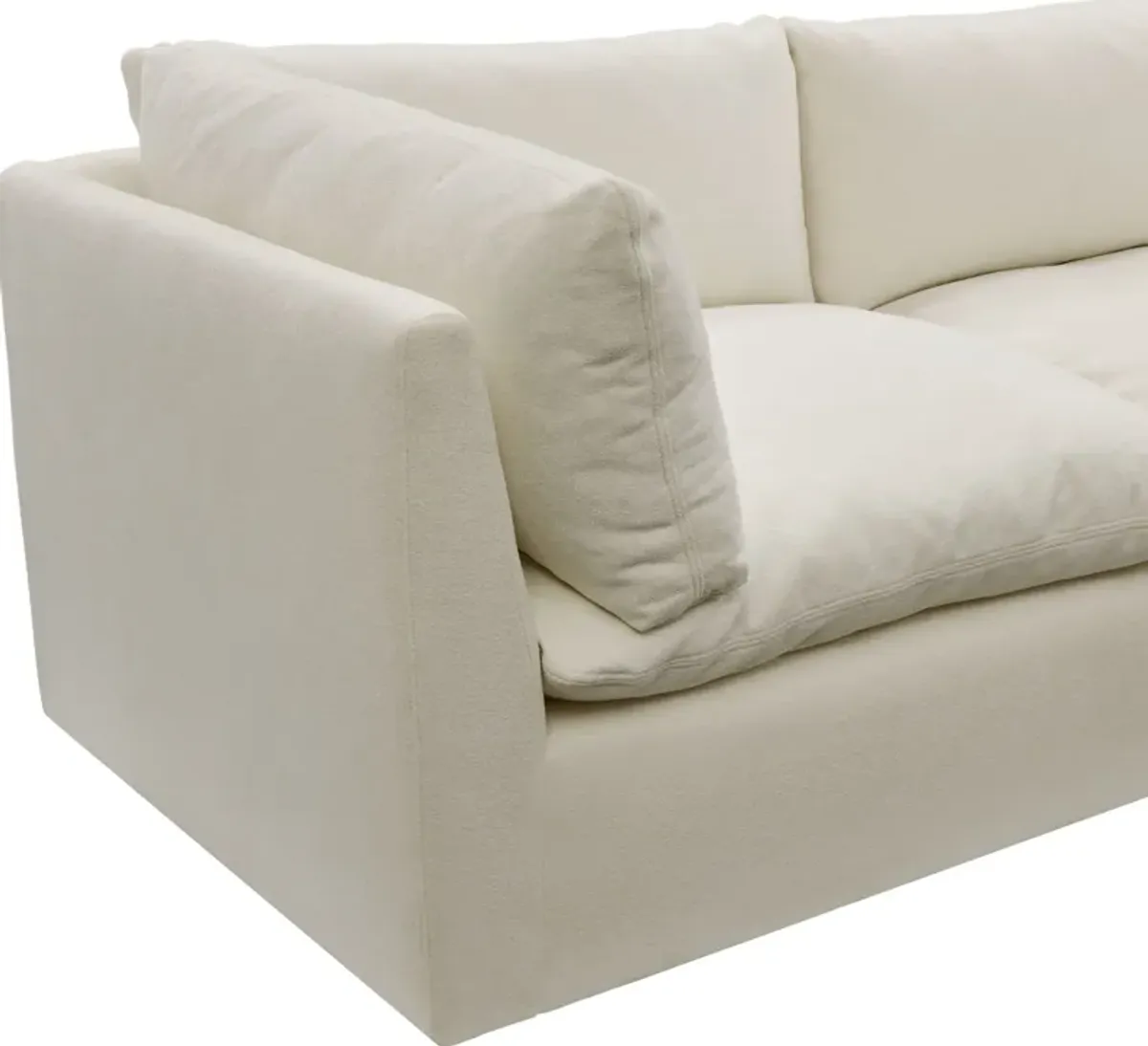 Lola 3-Piece Sectional and Ottoman Set - Ivory