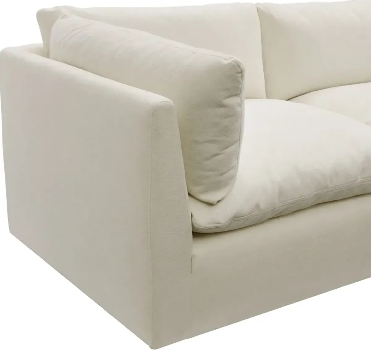 Lola 4-Piece Sectional and Ottoman Set - Ivory