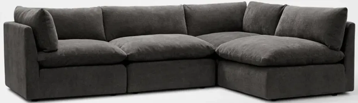 Lola 4-Piece Sectional - Charcoal