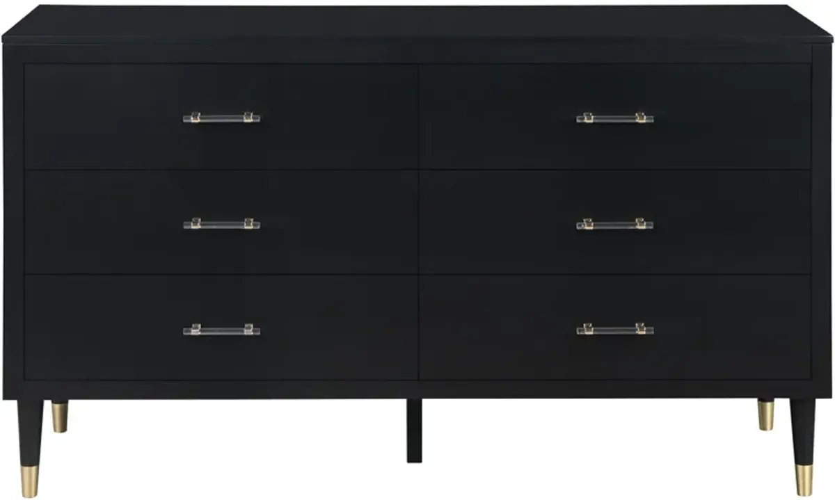 Phaedra 6 Drawer Dresser - Black