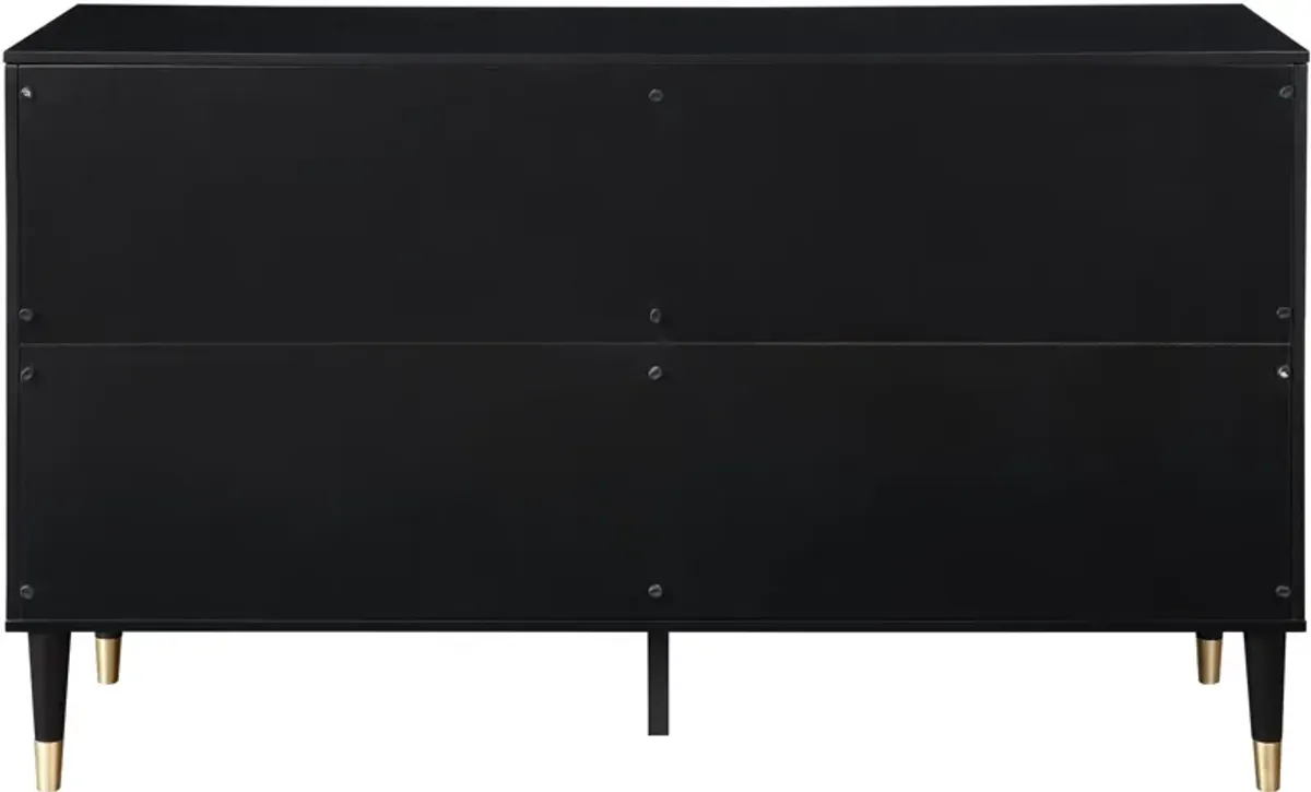 Phaedra 6 Drawer Dresser - Black