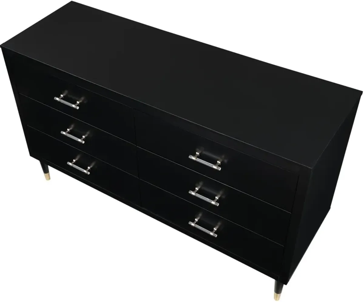 Phaedra 6 Drawer Dresser - Black