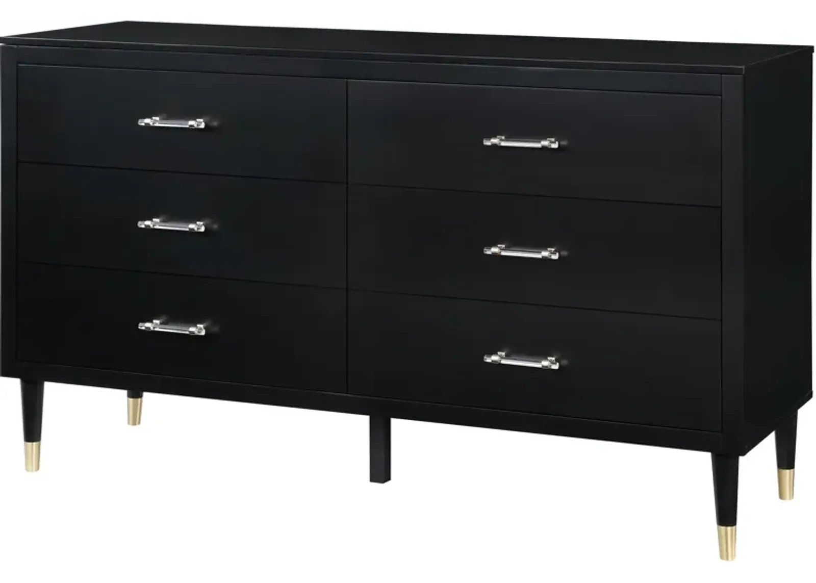 Phaedra 6 Drawer Dresser - Black