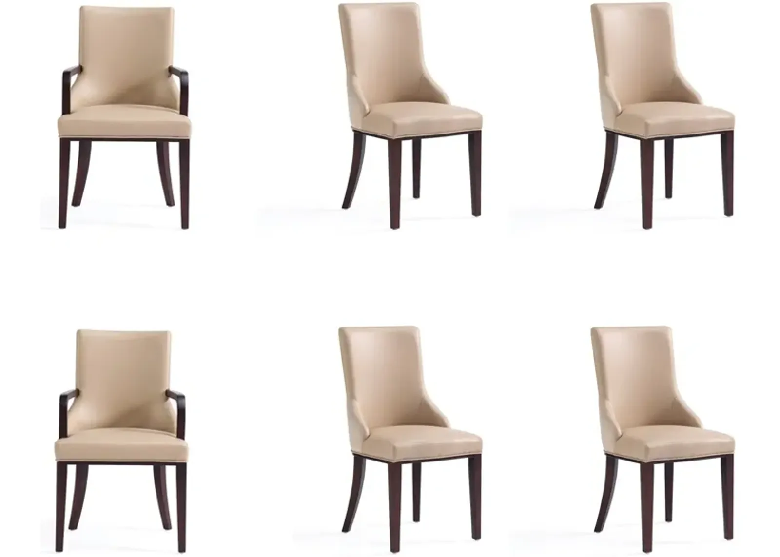 Strato 4 Dining Chairs and 2 Arm Chairs - Tan