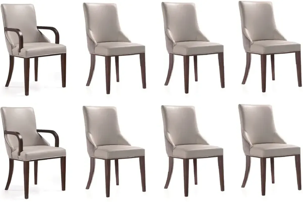 Strato 6 Dining Chairs and 2 Arm Chairs - Gray