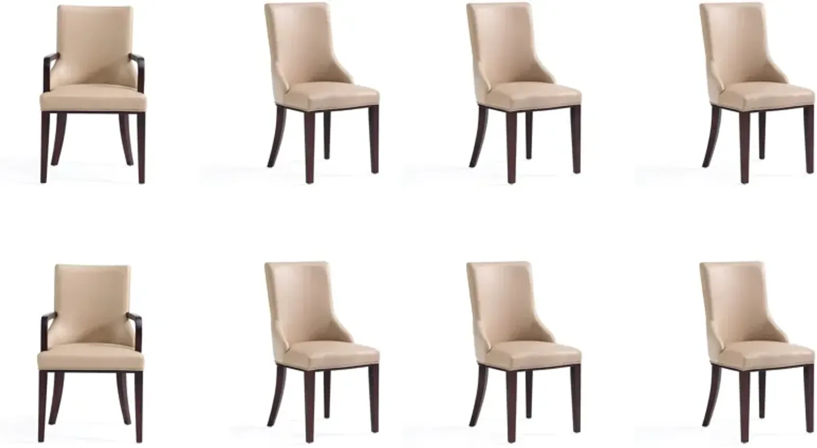 Strato 6 Dining Chairs and 2 Arm Chairs - Tan