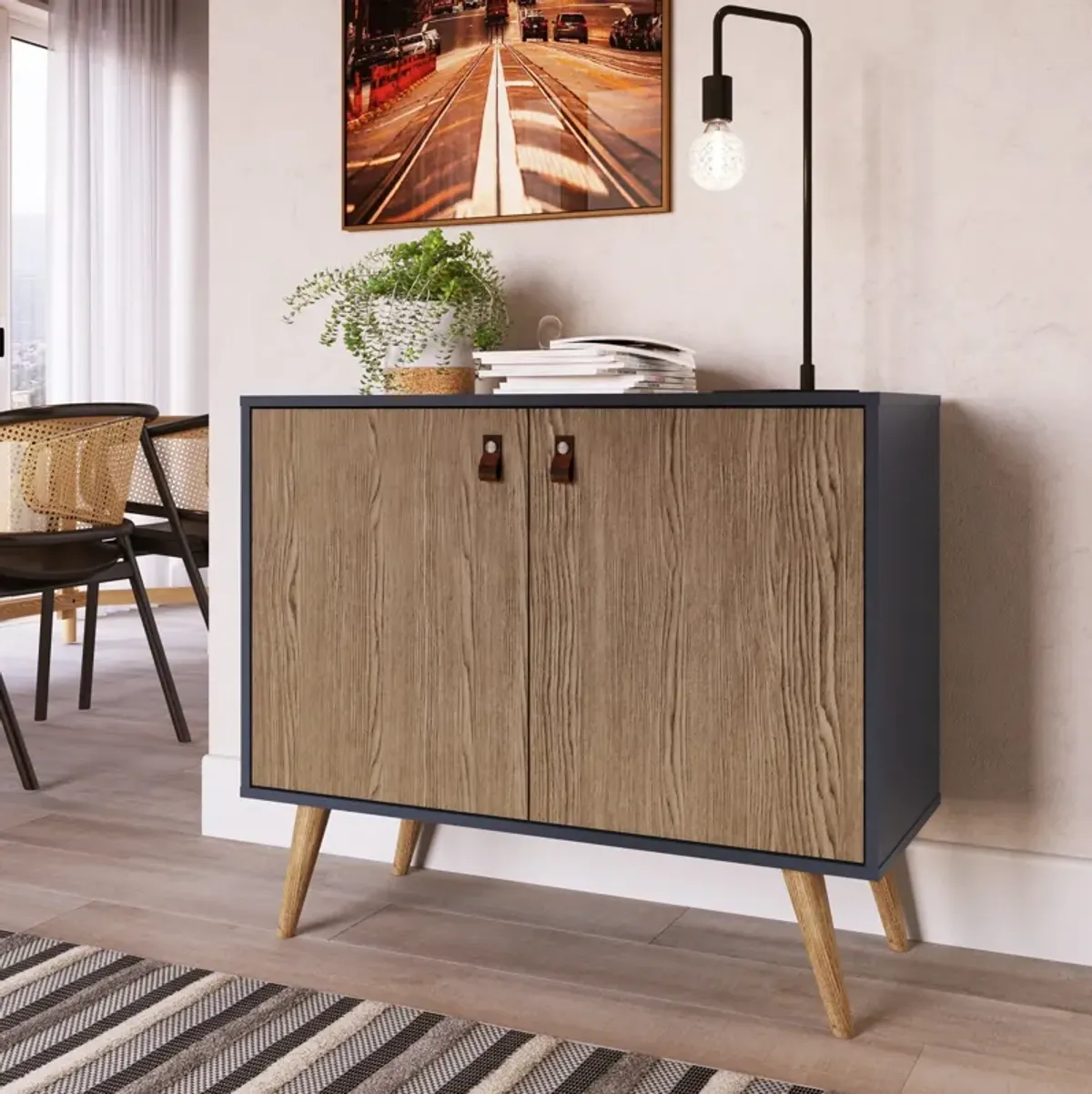 Nalda Accent Cabinet - Natural/Blue