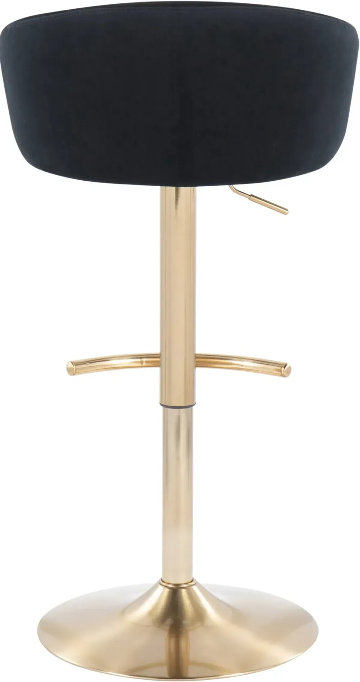 Eve Set of 2 Adjustable Bar Stools - Black/Gold