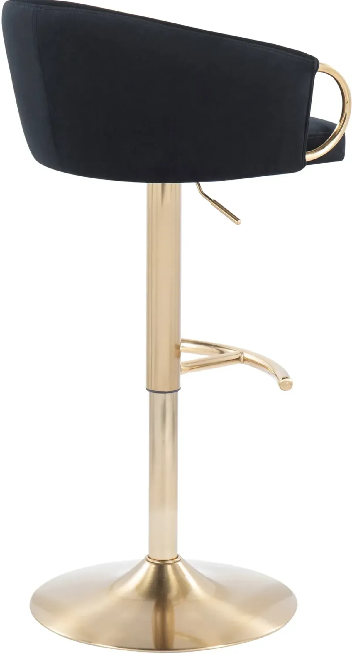 Eve Set of 2 Adjustable Bar Stools - Black/Gold