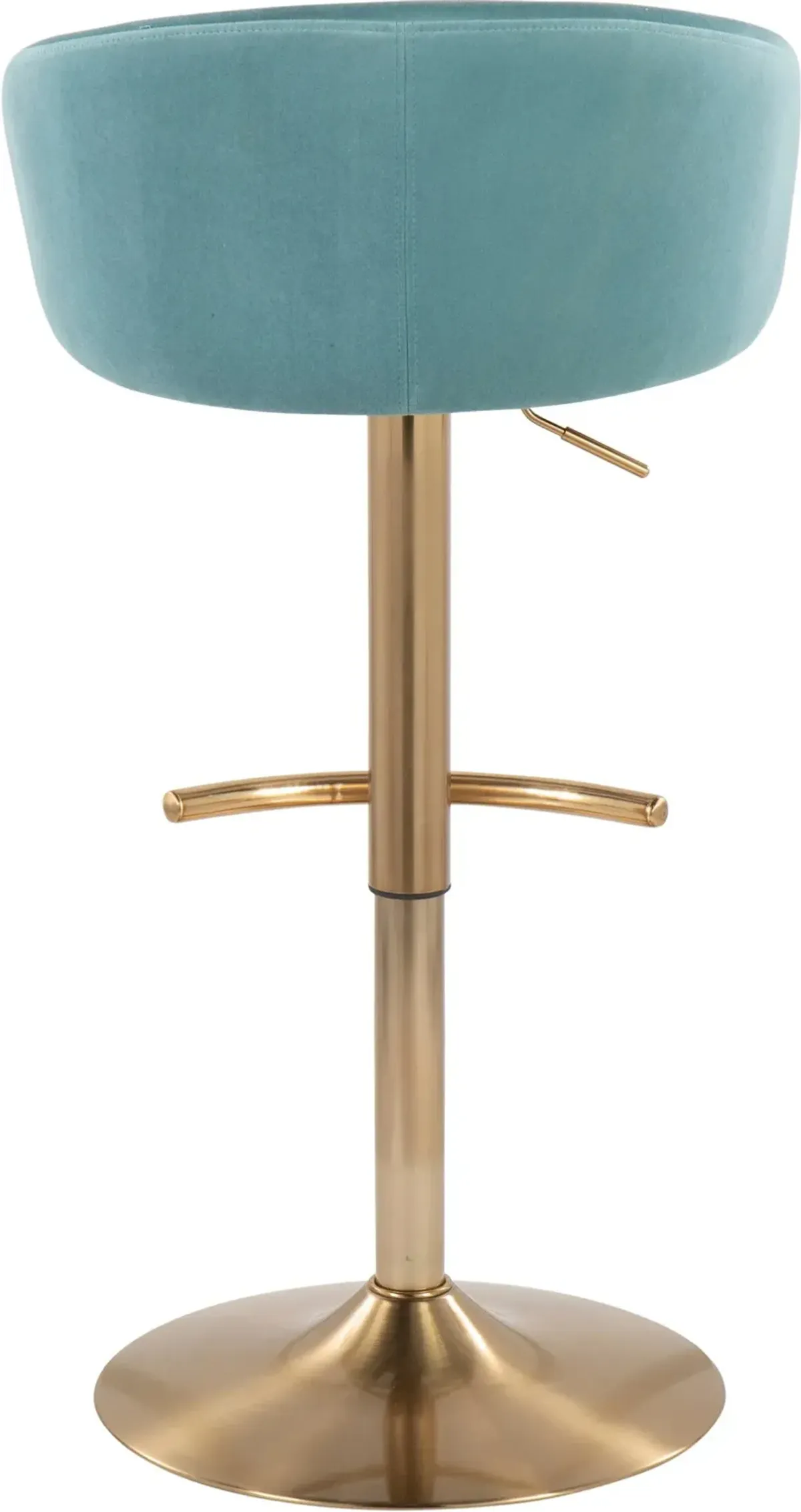 Eve Set of 2 Adjustable Bar Stools - Blue/Gold