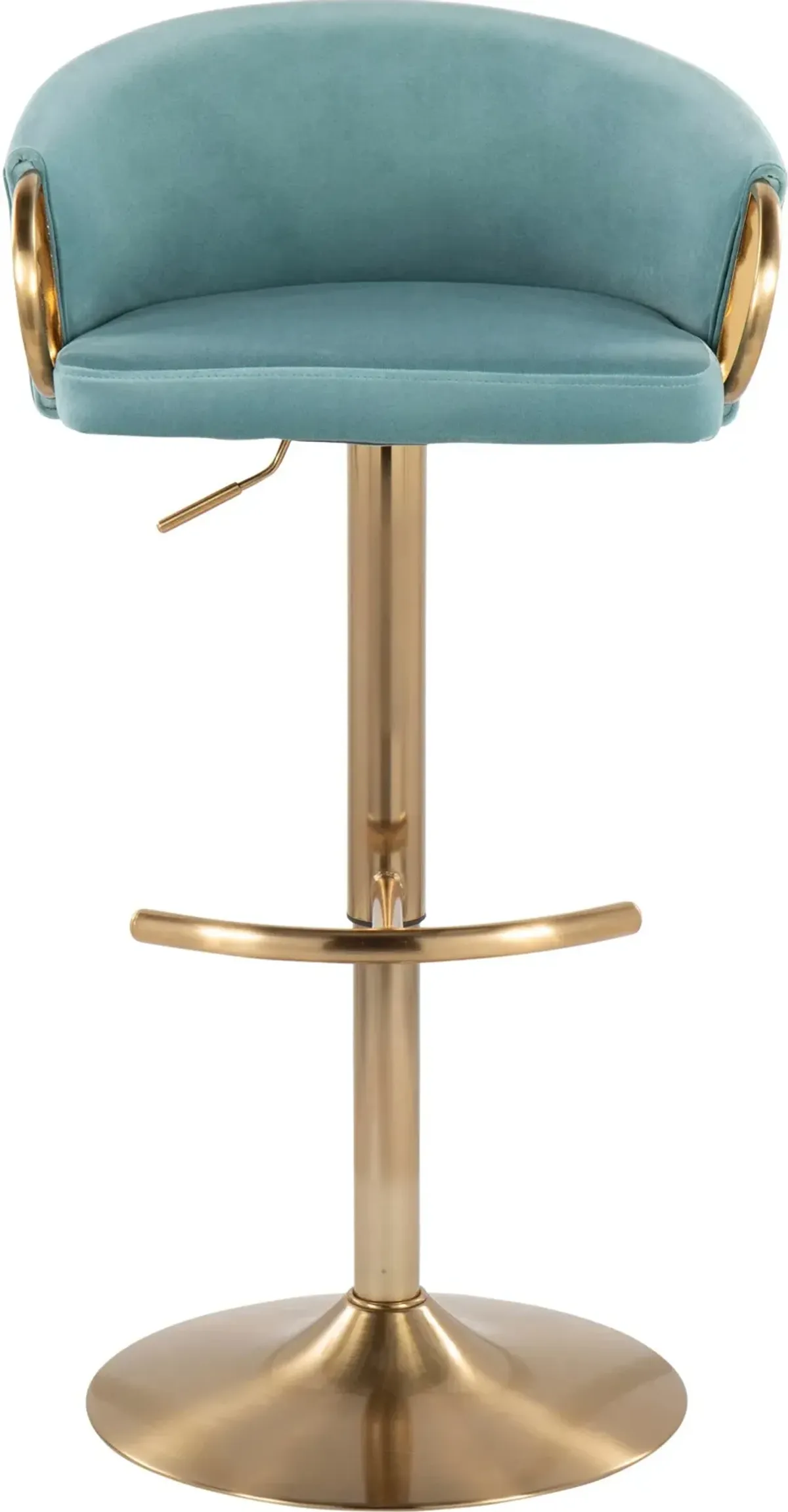 Eve Set of 2 Adjustable Bar Stools - Blue/Gold