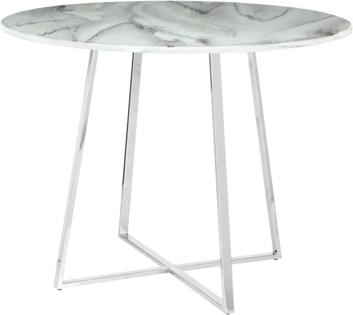 Miller Round Dining Table - White/Marble