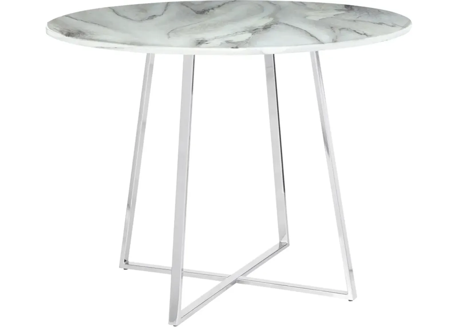 Miller Round Dining Table - White/Marble