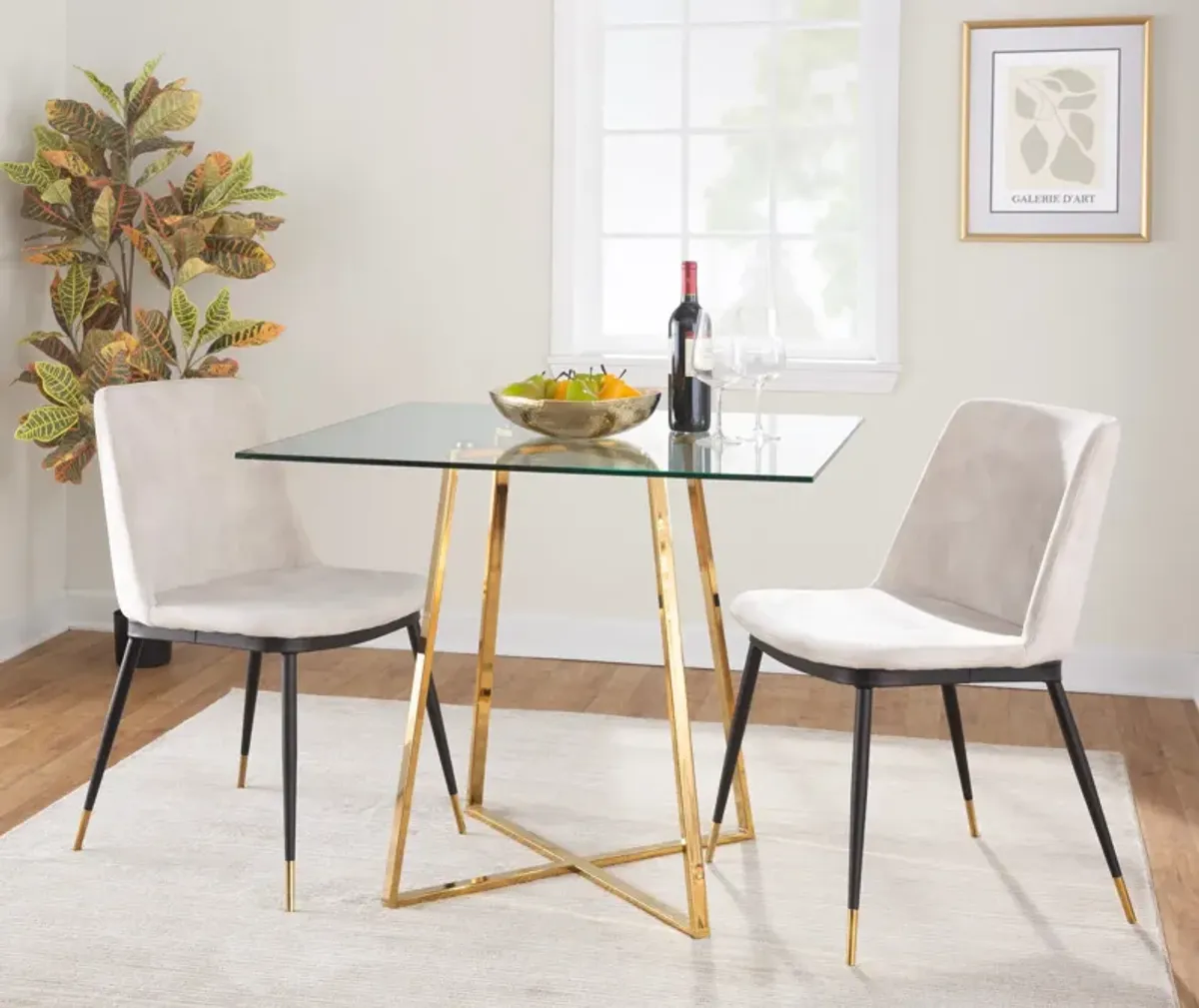 Perkins Dining Table - Clear/Gold