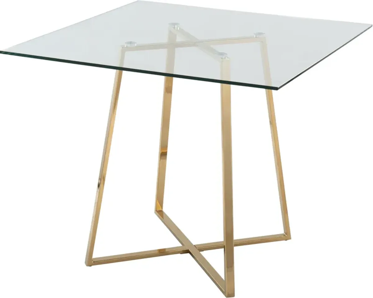 Perkins Dining Table - Clear/Gold