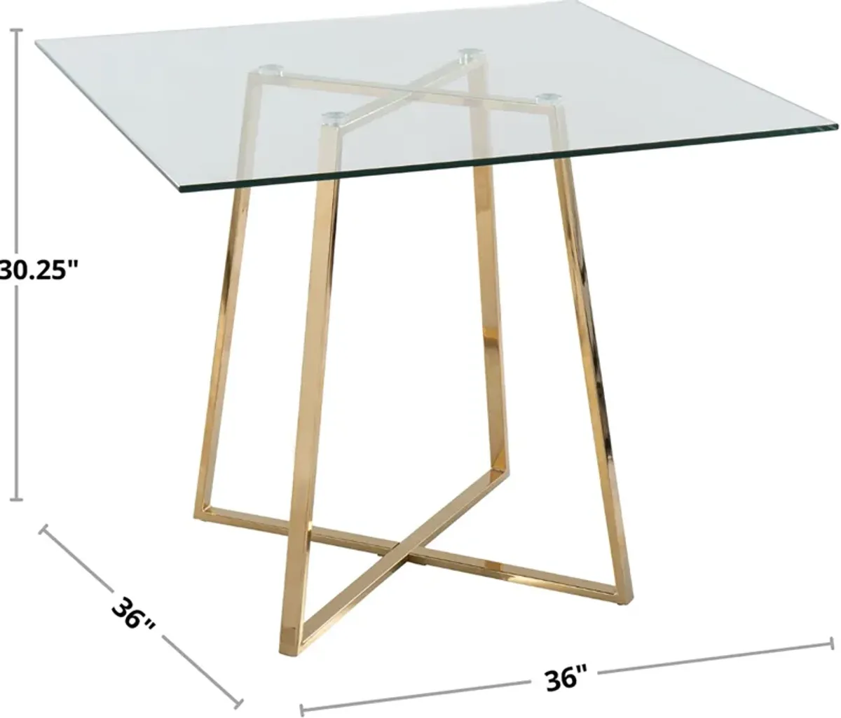 Perkins Dining Table - Clear/Gold