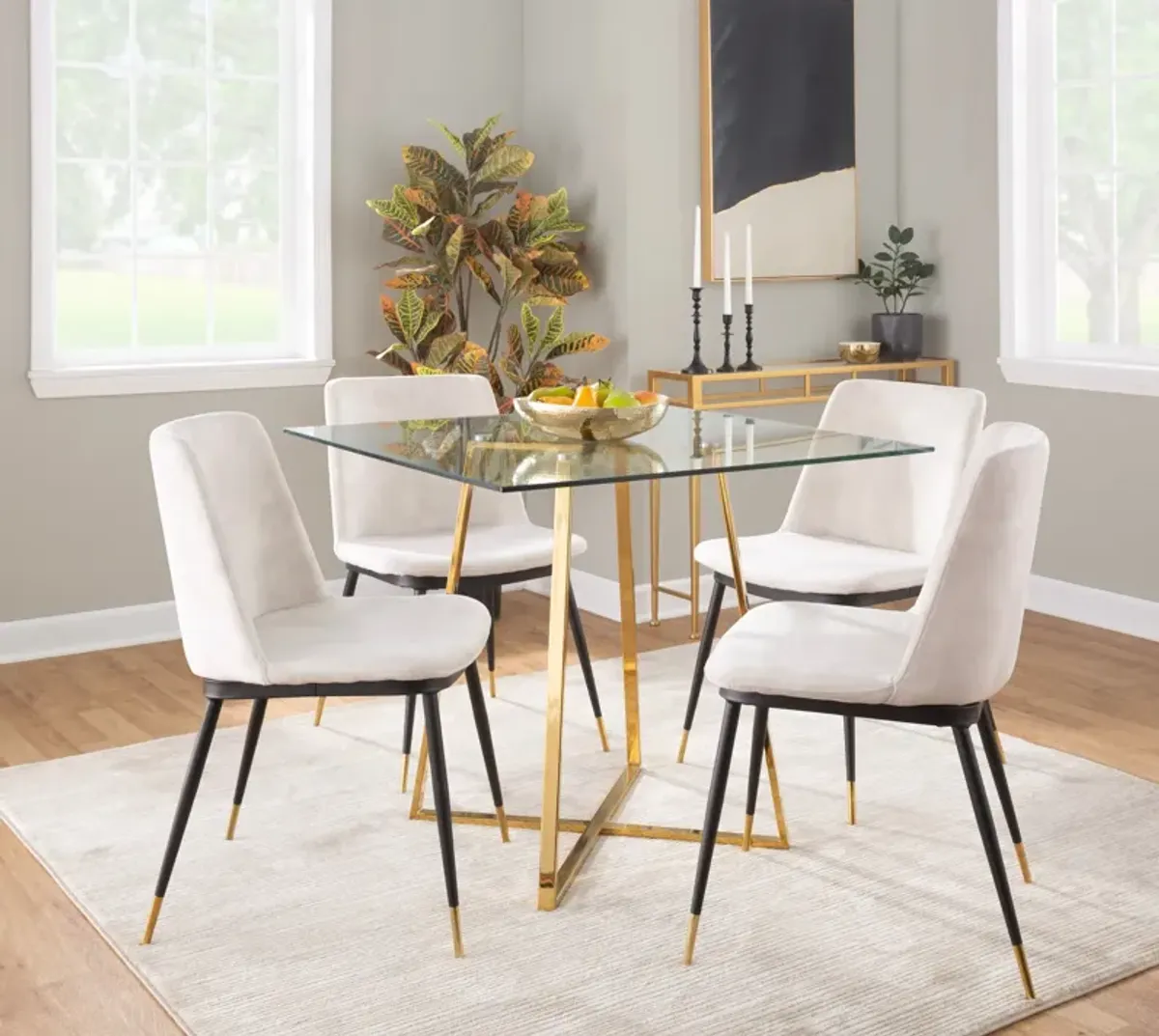 Perkins Dining Table - Clear/Gold