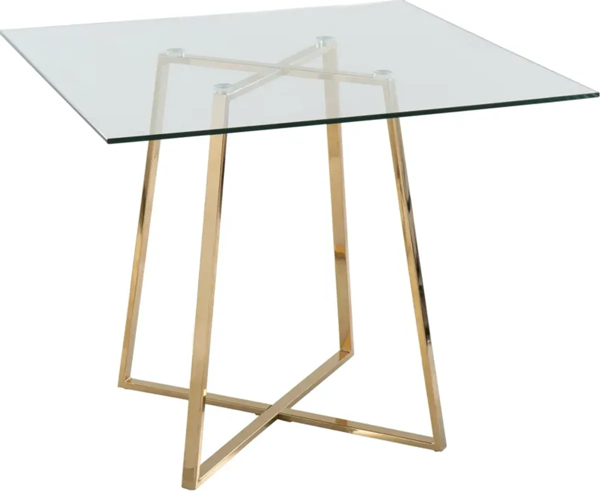 Perkins Dining Table - Clear/Gold