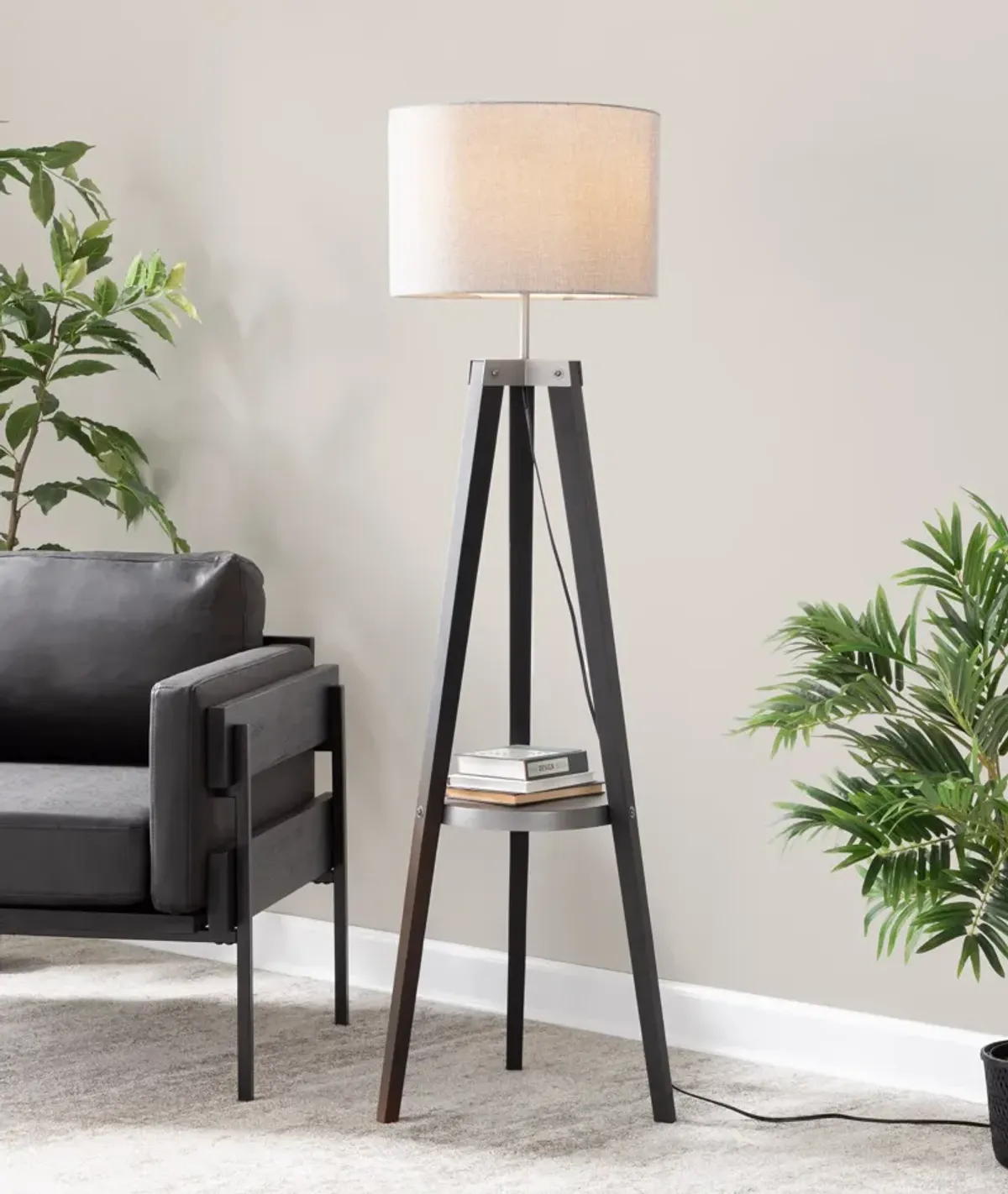 Aretha 59'' Floor Lamp - Black/Gray