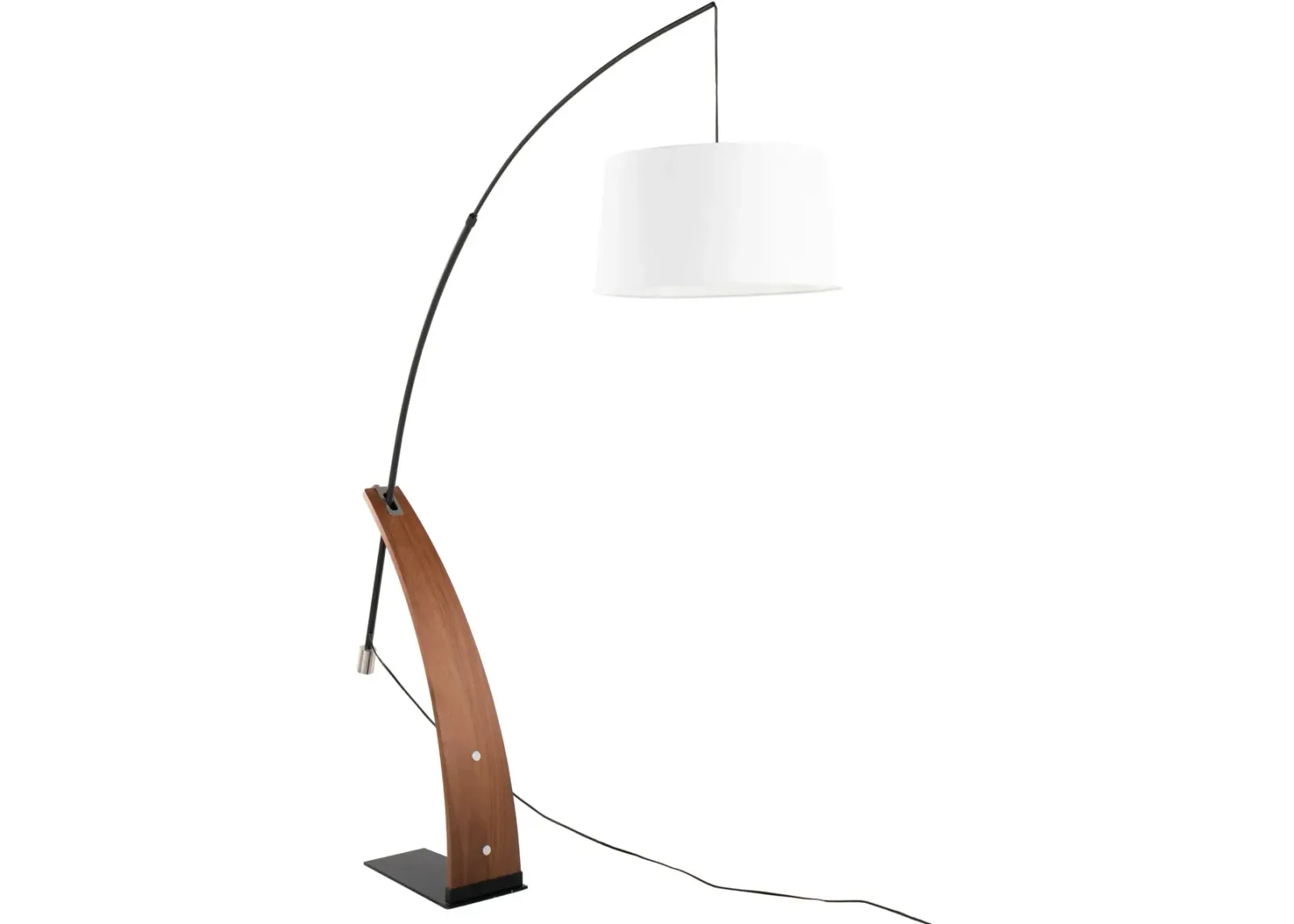 Augie 74'' Floor Lamp - Walnut/White