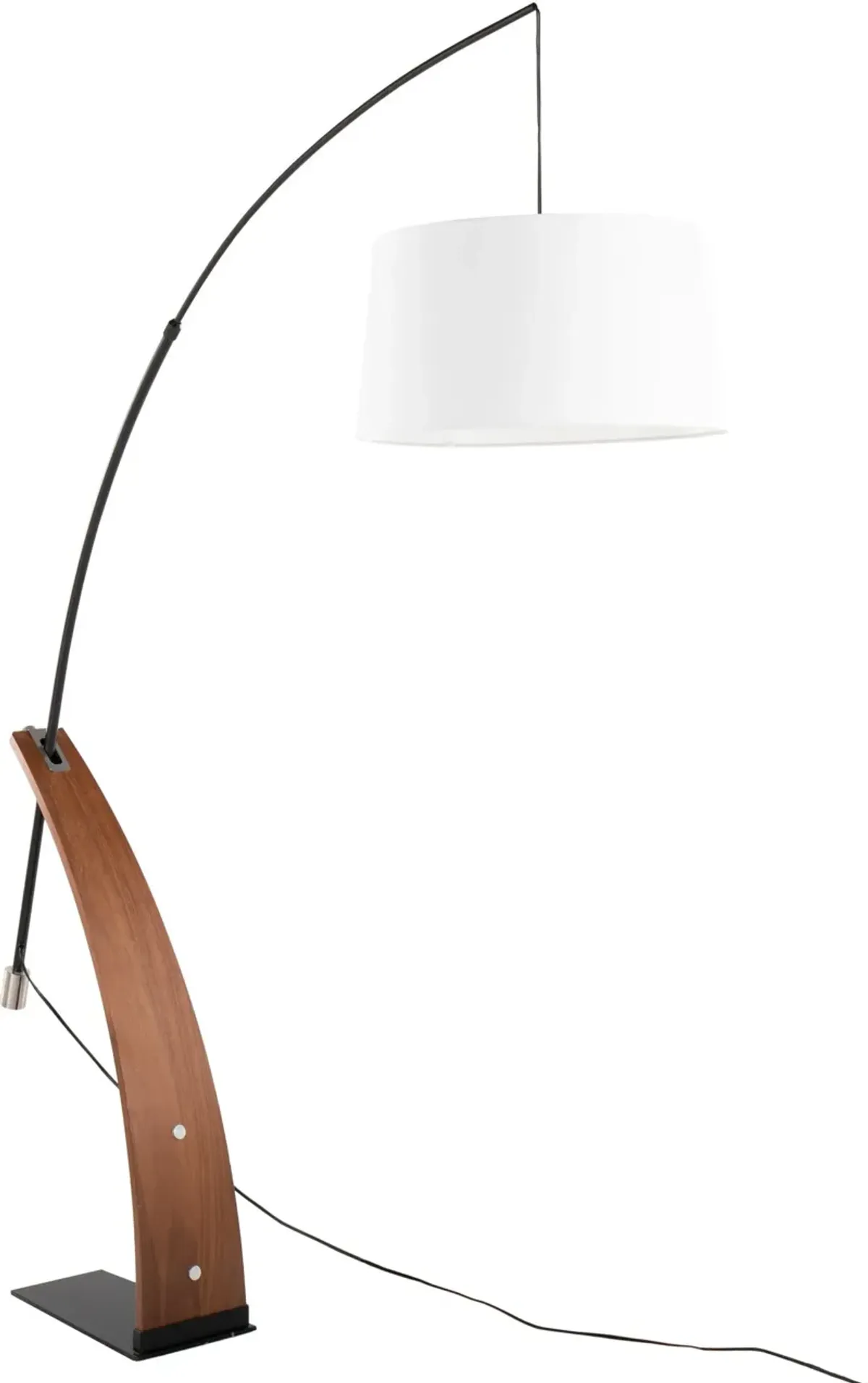 Augie 74'' Floor Lamp - Walnut/White