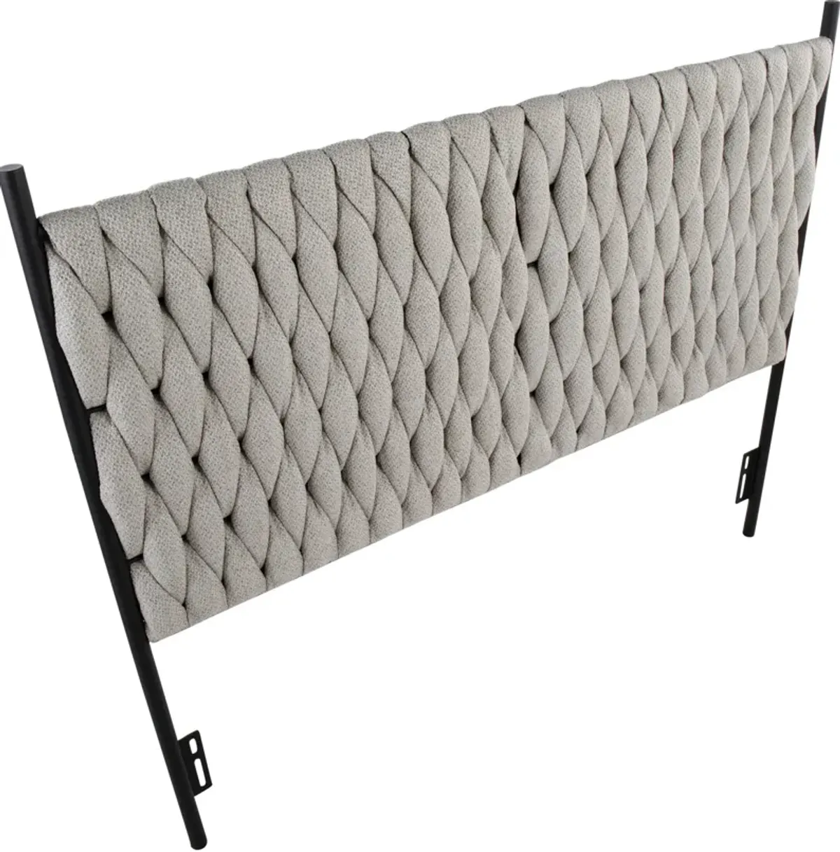 Kenna Queen Upholstered Headboard -Black/Cream