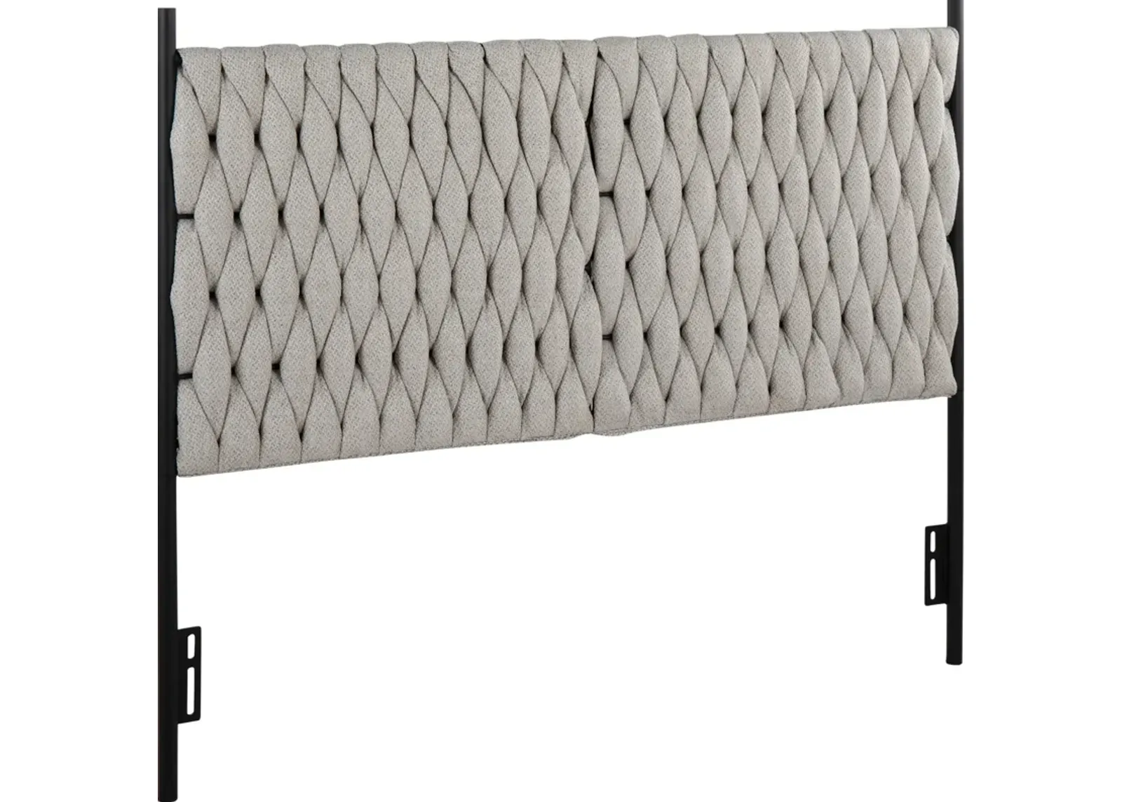 Kenna Queen Upholstered Headboard -Black/Cream