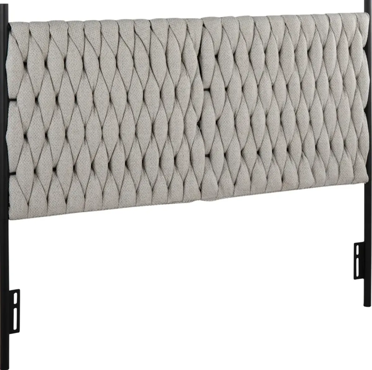 Kenna Queen Upholstered Headboard -Black/Cream