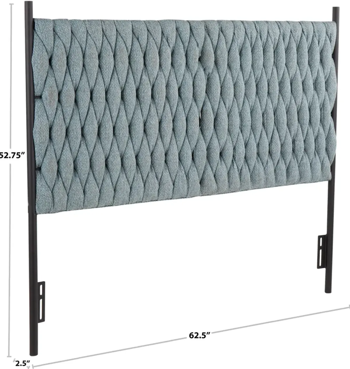 Kenna Queen Upholstered Headboard - Black/Cream Sherpa