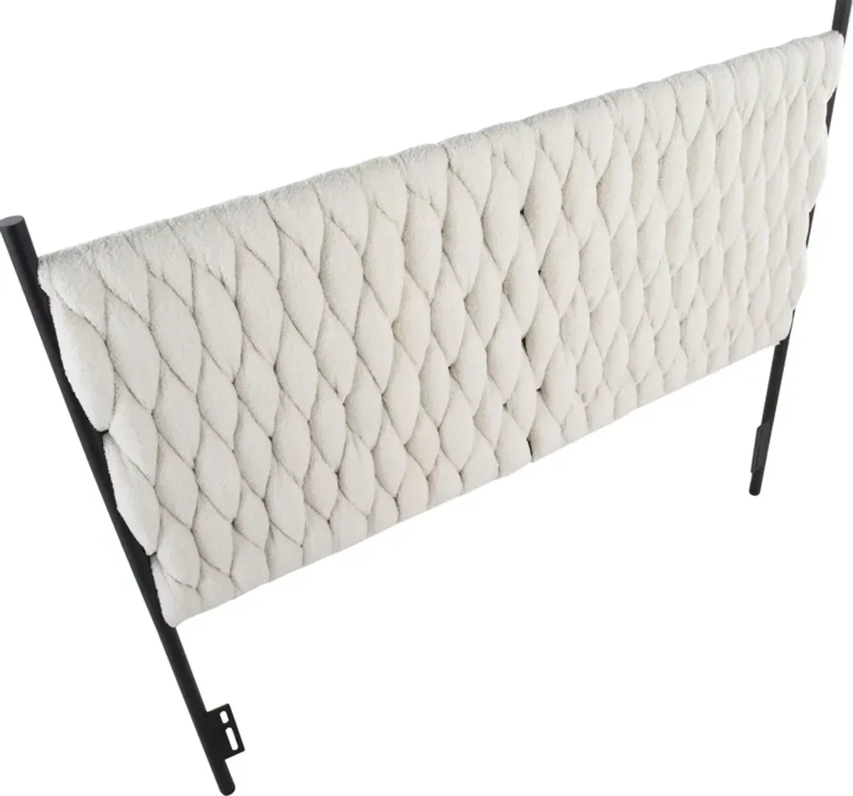 Kenna Queen Upholstered Headboard - Black/Cream Sherpa