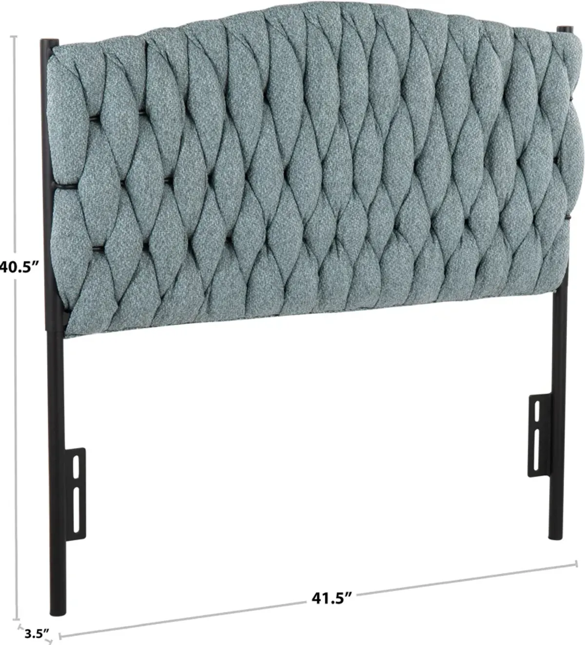 Kenna Twin Upholstered Headboard - Black/Blue