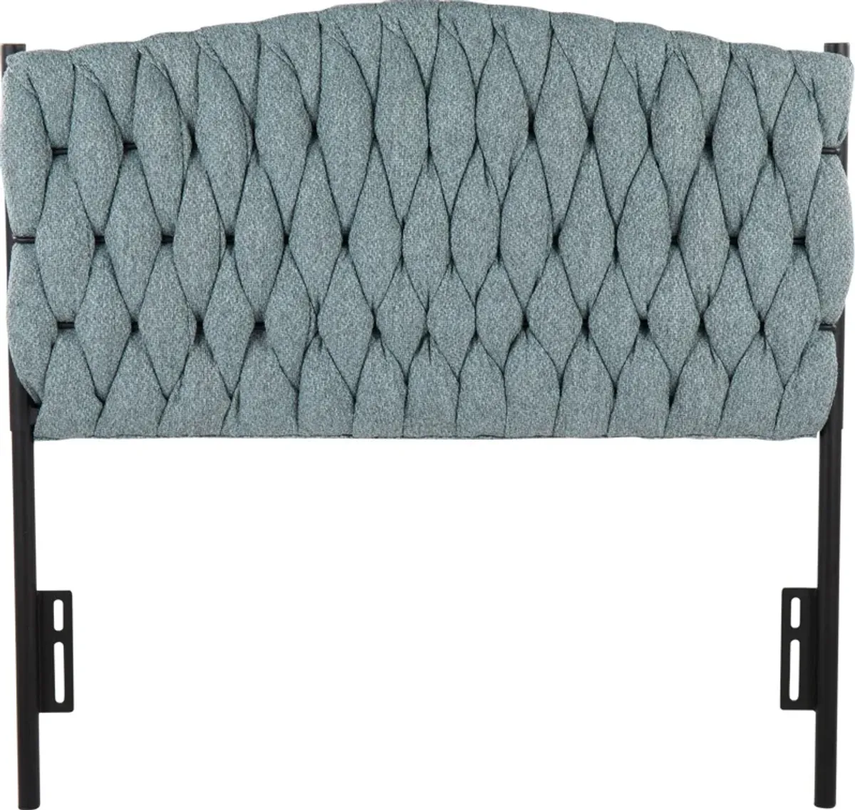 Kenna Twin Upholstered Headboard - Black/Blue