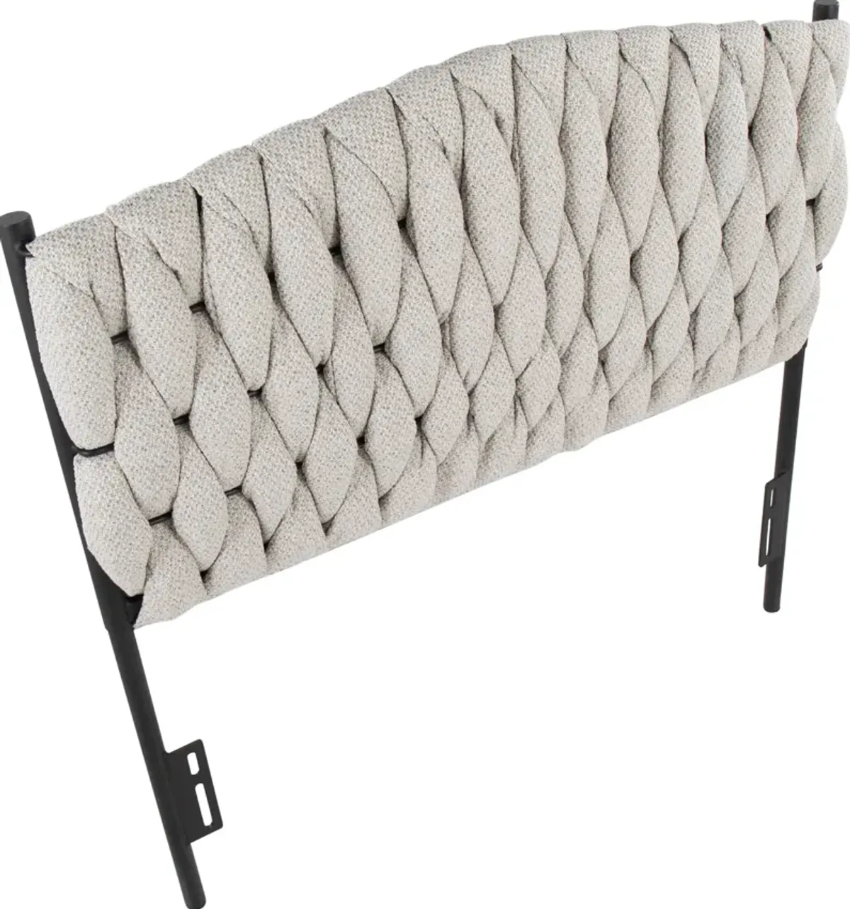 Kenna Twin Upholstered Headboard - Black/Cream