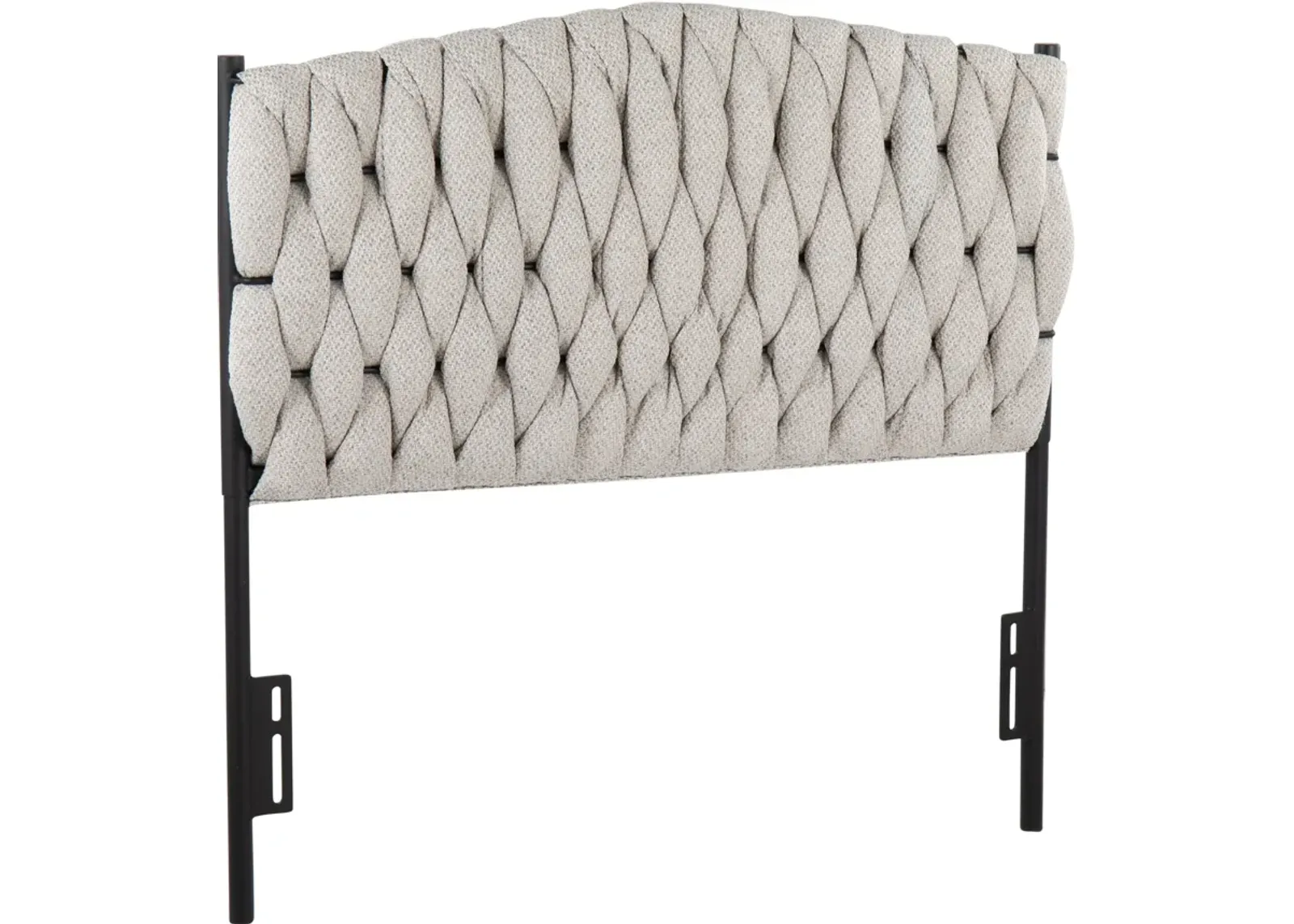 Kenna Twin Upholstered Headboard - Black/Cream