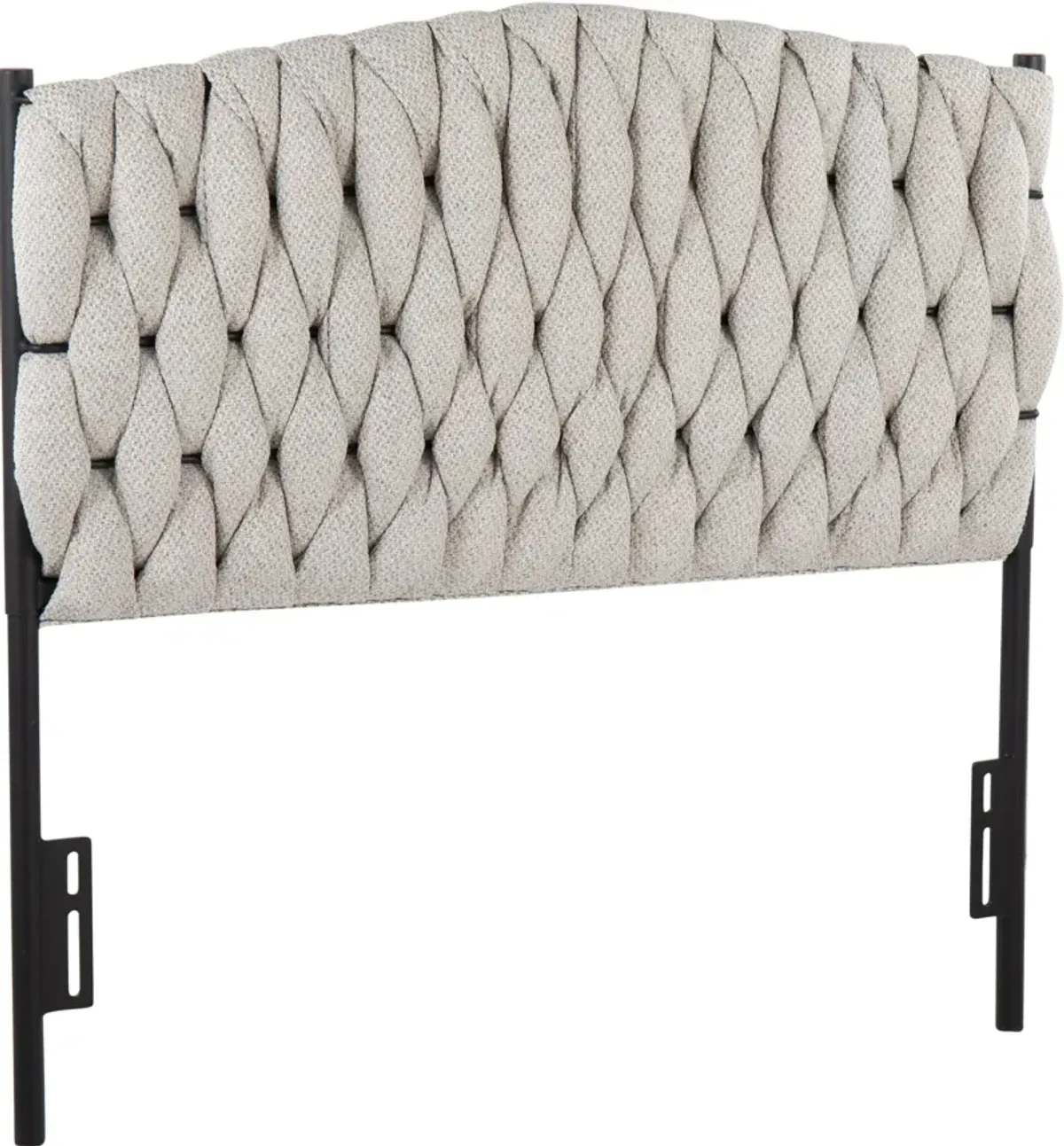 Kenna Twin Upholstered Headboard - Black/Cream