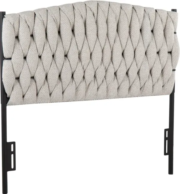 Kenna Twin Upholstered Headboard - Black/Cream