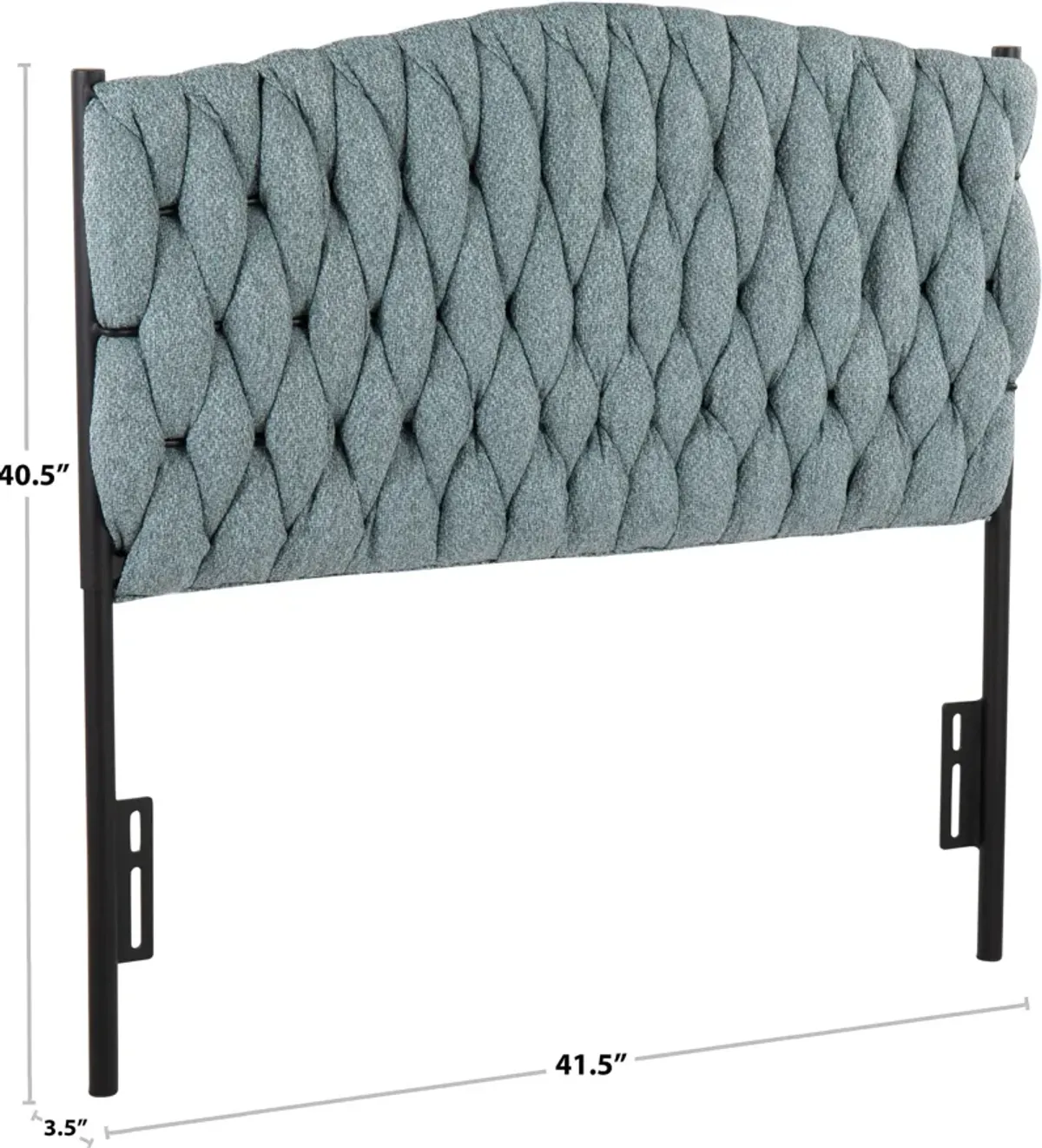 Kenna Twin Upholstered Headboard - Black/Gray