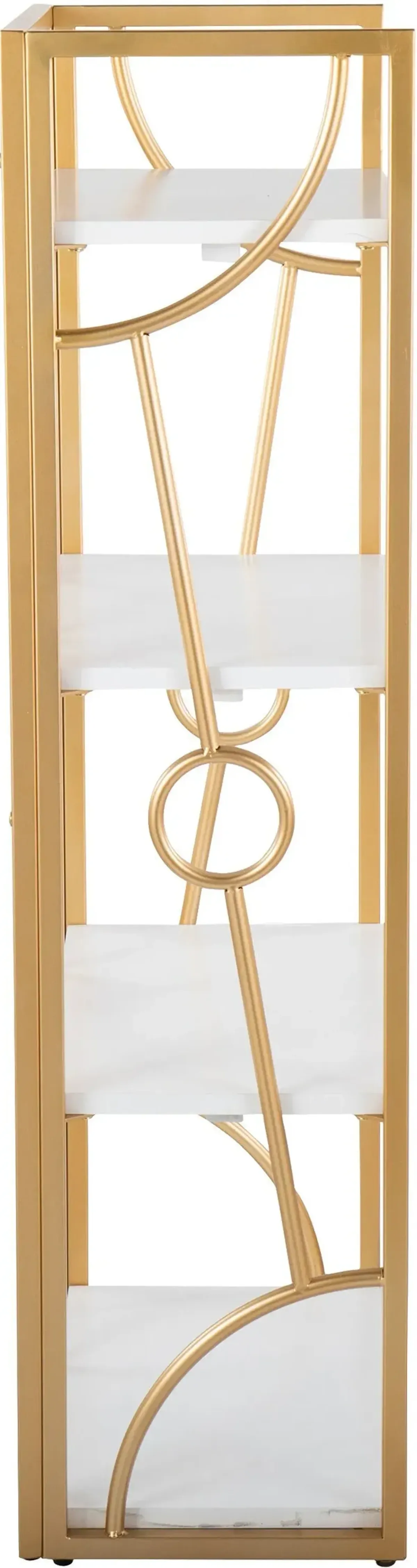 Lauryn Bookcase - White/Gold