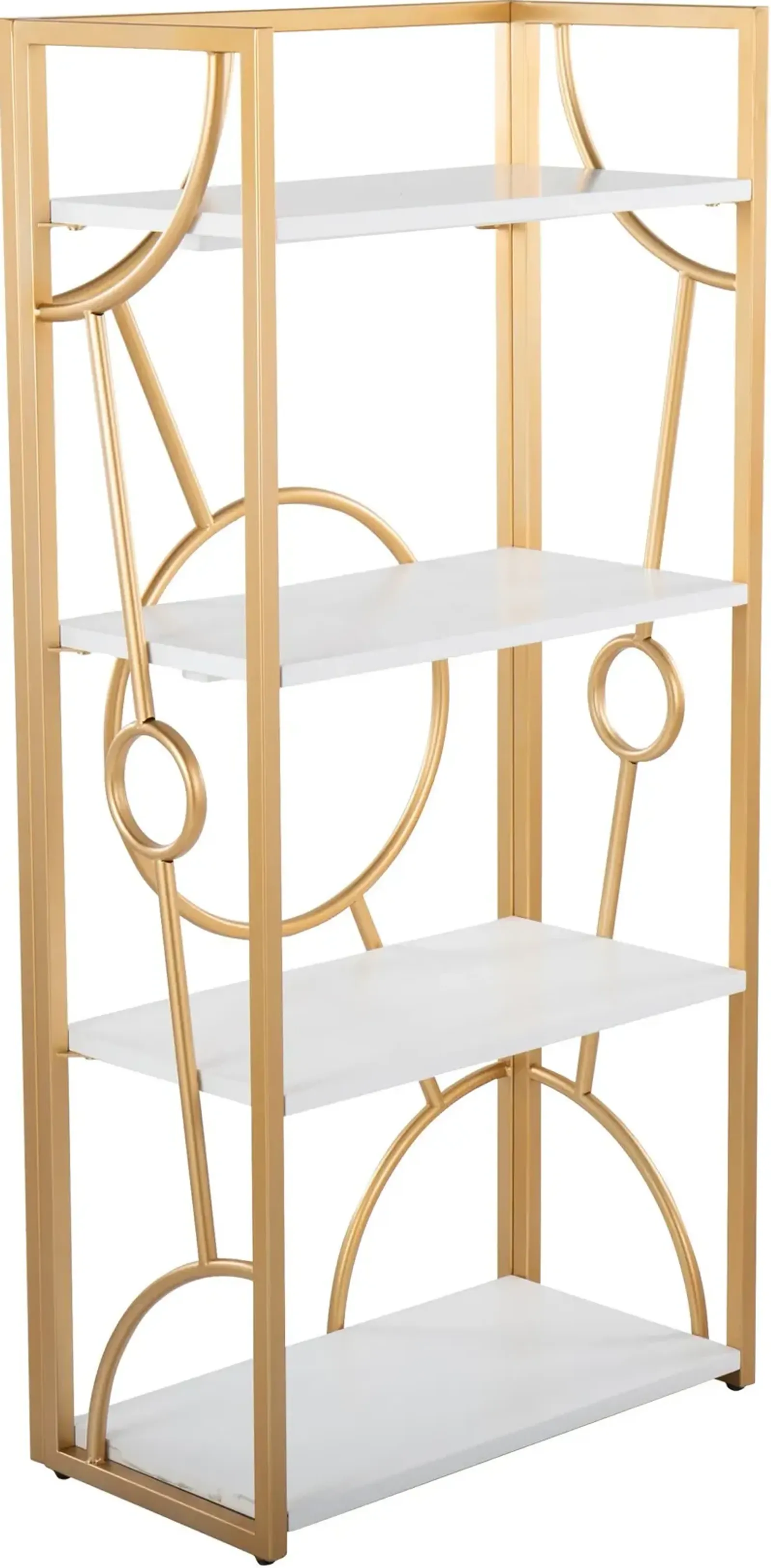 Lauryn Bookcase - White/Gold