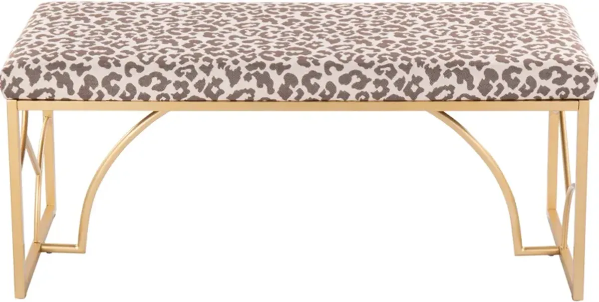 Lauryn Bench - Gold/Beige Leopard