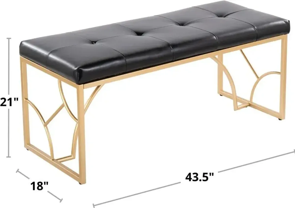 Lauryn Bench - Gold/White