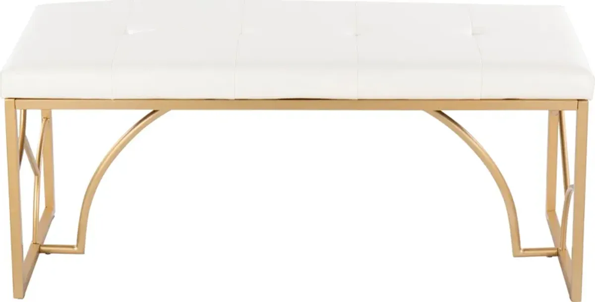 Lauryn Bench - Gold/White