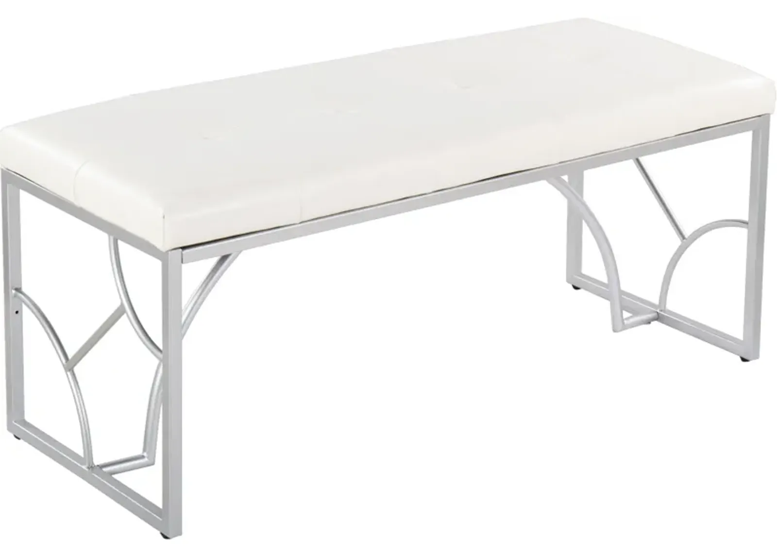 Lauryn Bench - Silver/White