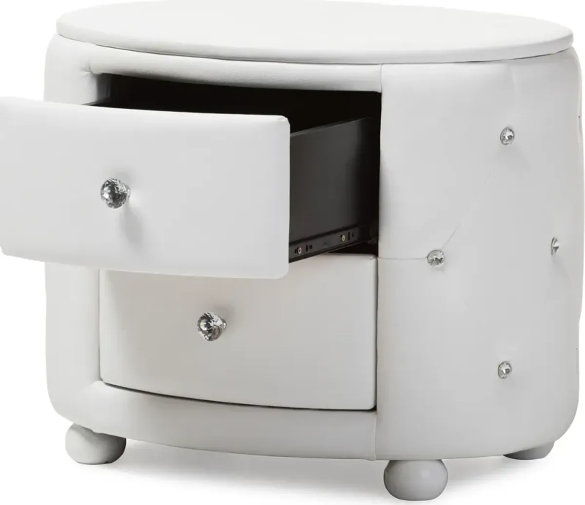 Journee 2 Drawer Nightstand - White