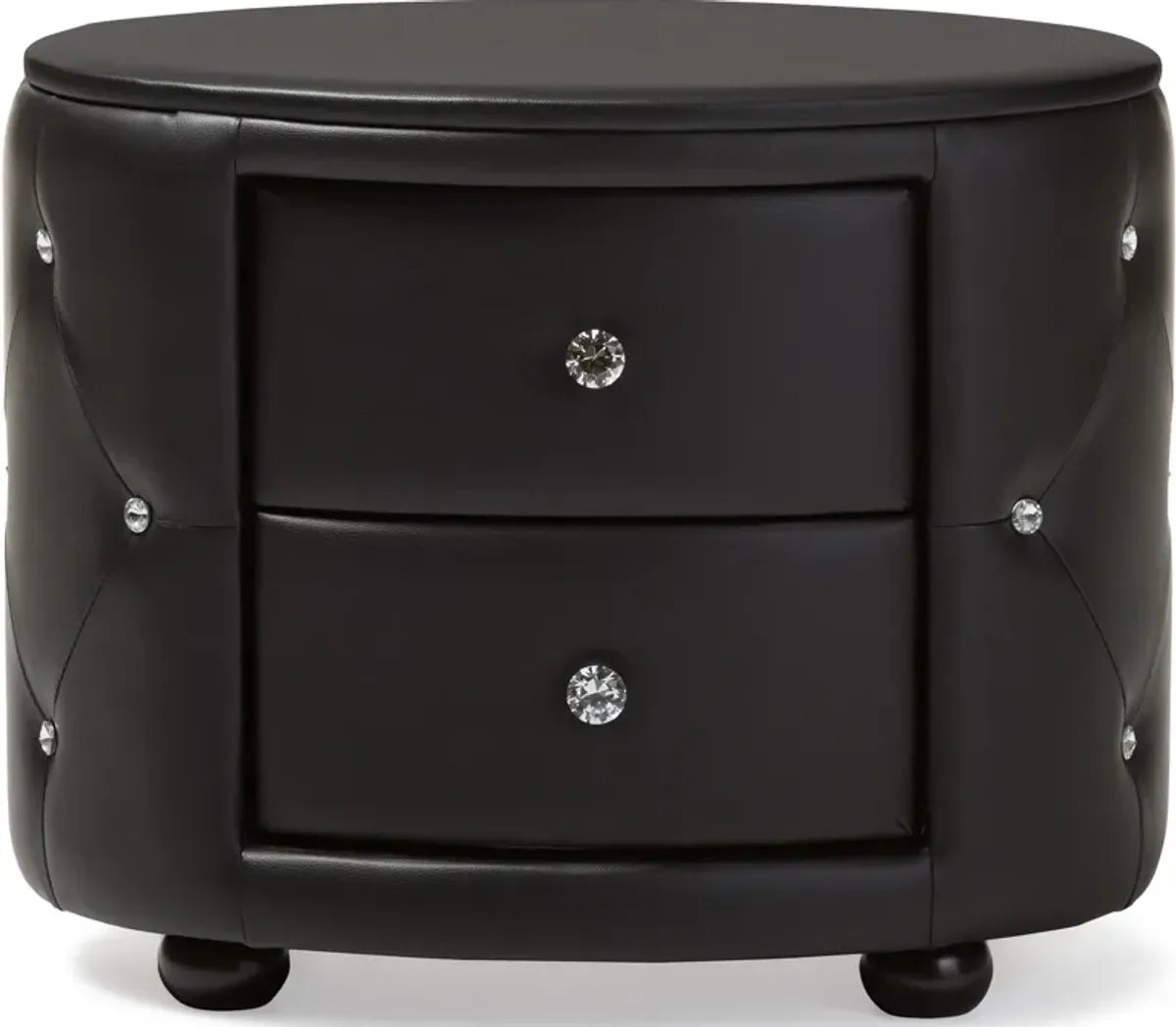 Journee 2 Drawer Nightstand - Black