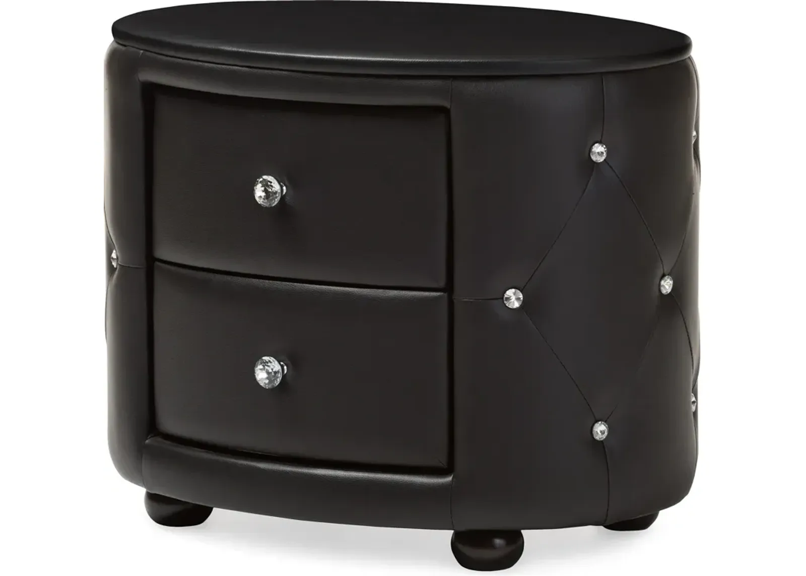 Journee 2 Drawer Nightstand - Black