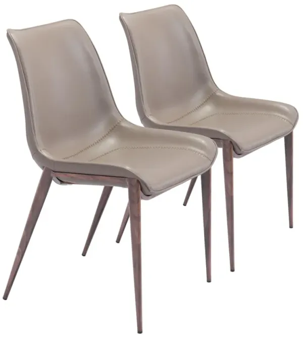Millie Set of 2 Dining Chairs - Brown/Walnut