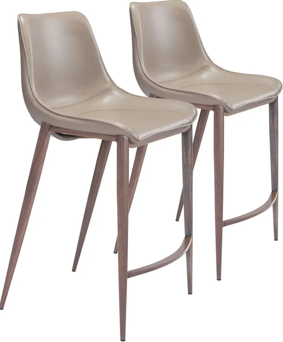 Millie Set of 2 Counter-Height Stools - Brown/Walnut