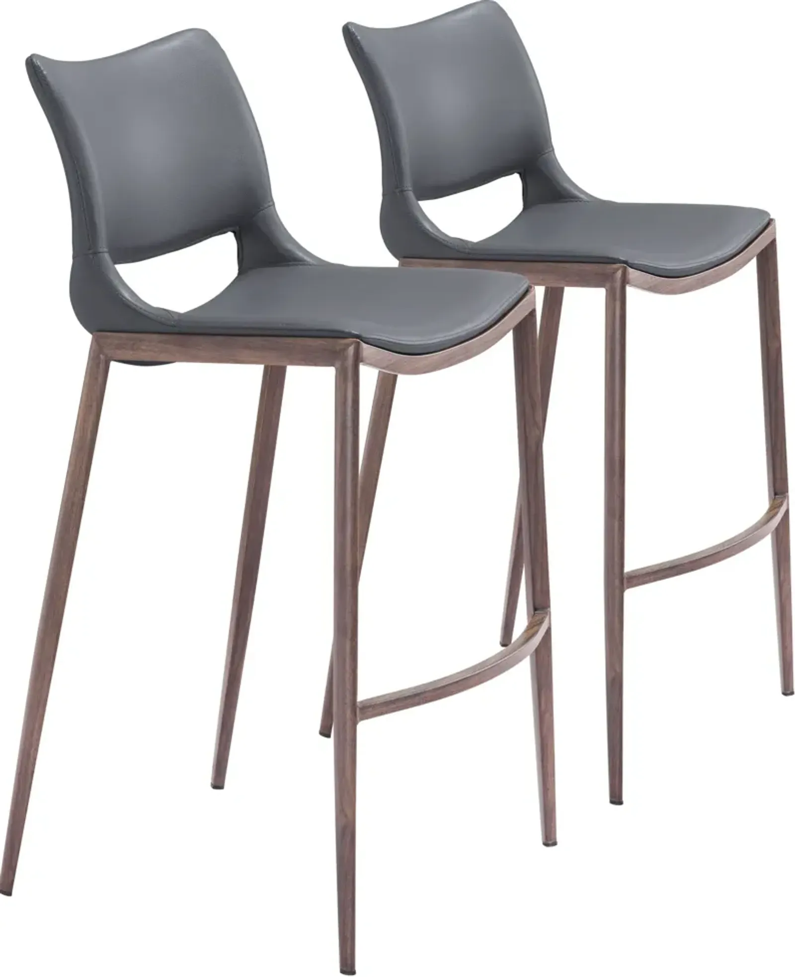 Granger Set of 2 Bar Stools - Gray/Walnut