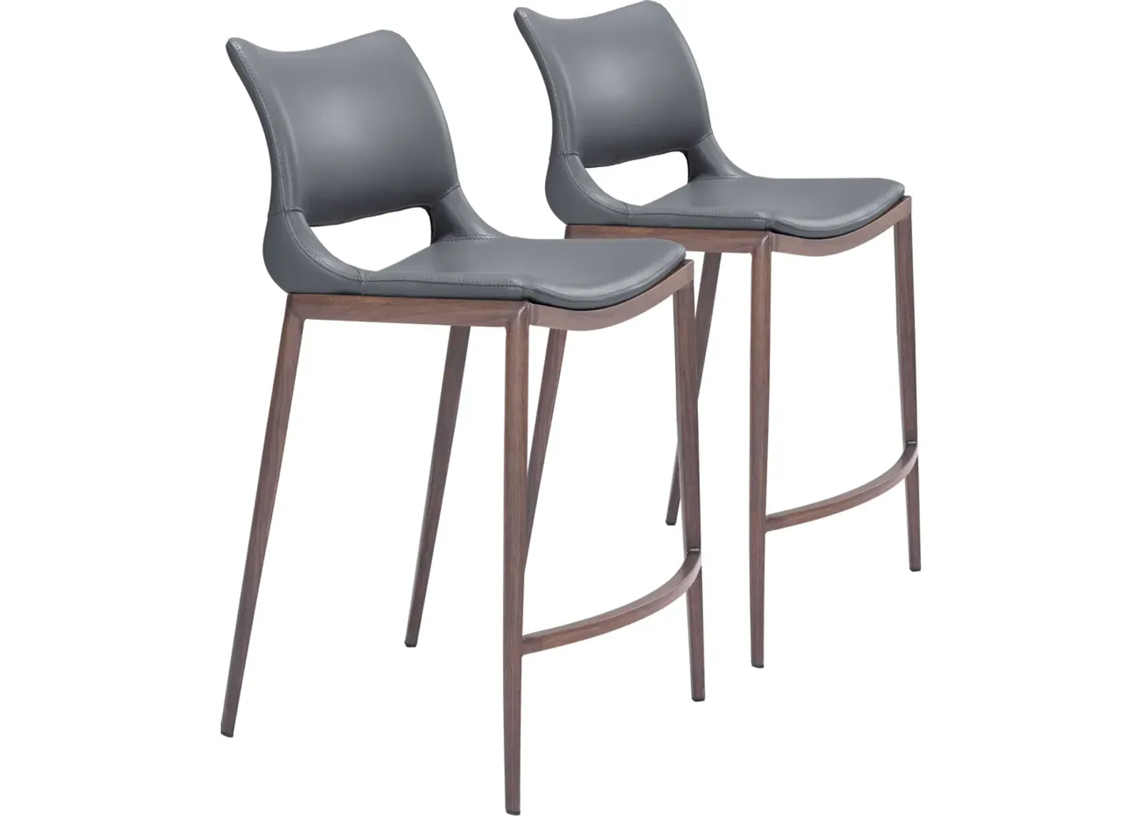 Granger Set of 2 Counter-Height Stools - Gray/Walnut